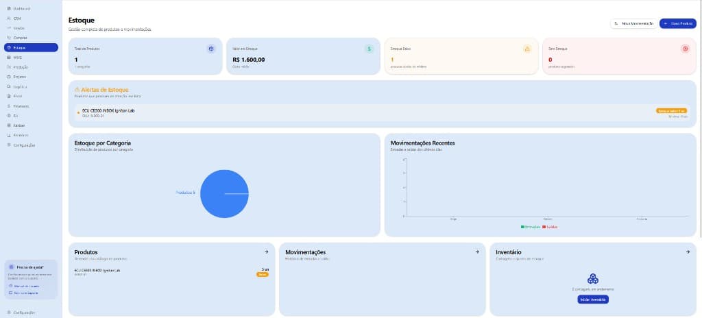 Gestão de Estoque do Inbox ERP