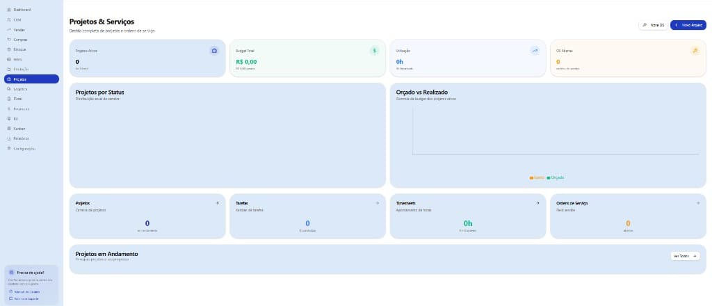 Projetos e Serviços do Inbox ERP