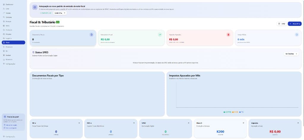 Fiscal e Tributário do Inbox ERP